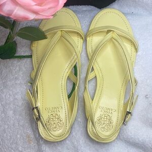 Vince Camuto Lemon Yellow Strappy Slingback Sandals